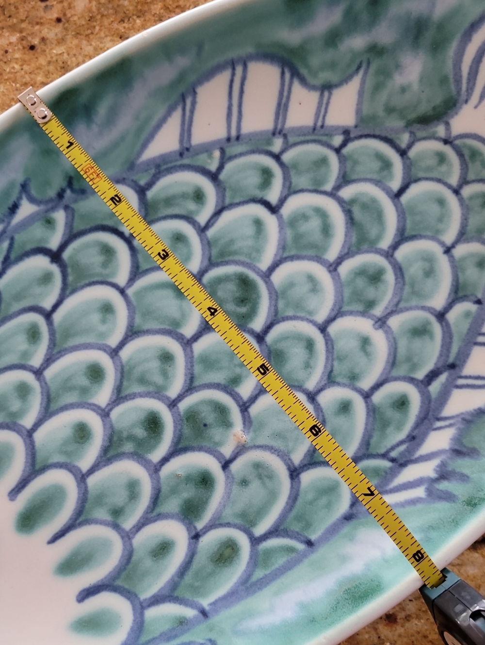 ANDERSEN DESIGN Art Pottery Oval Fish Platter VTG Blue/Green MCM Boothbay Maine - Picture 8 of 14